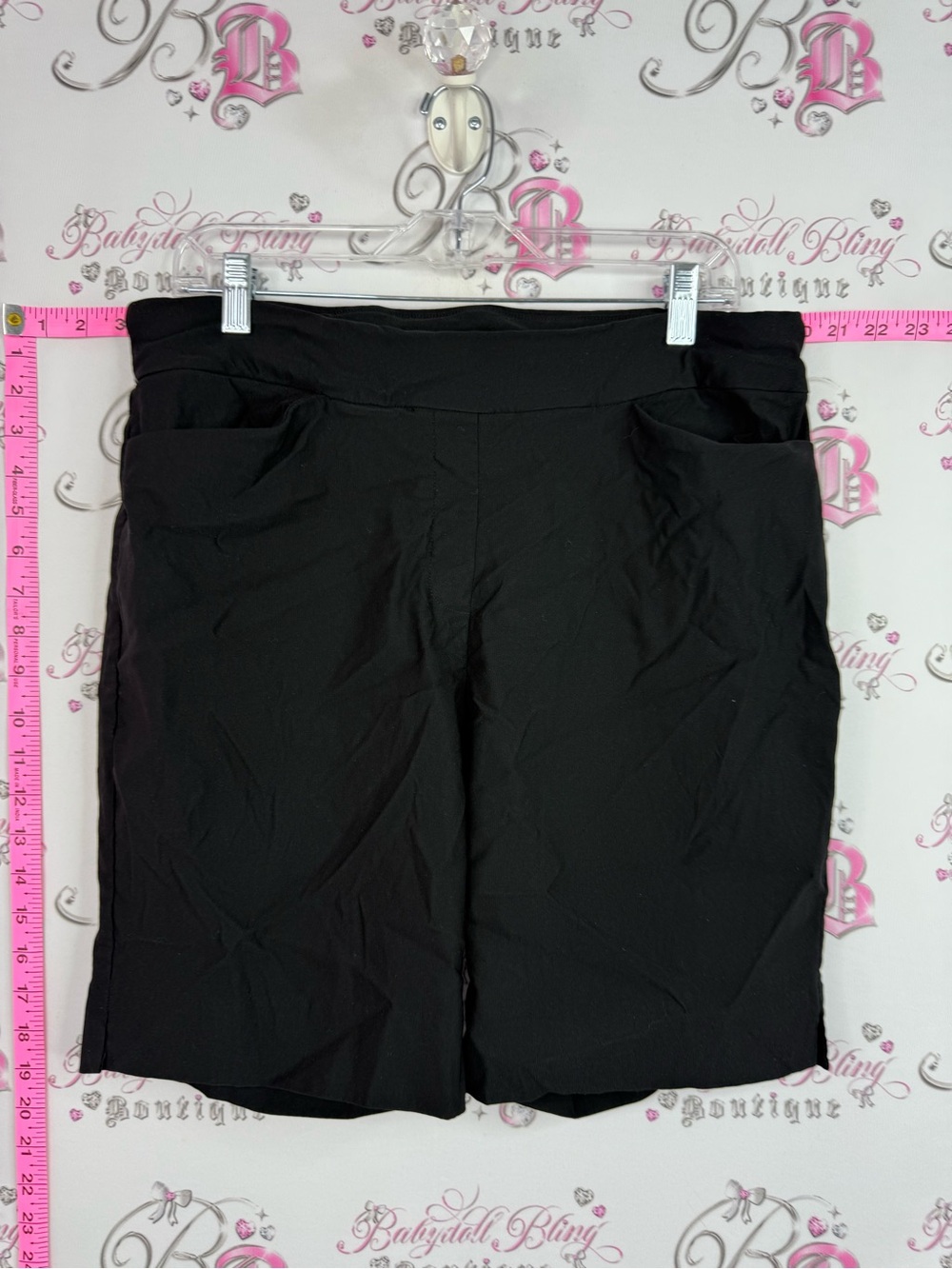 Hilary Radley Black Stretch Bermuda Shorts